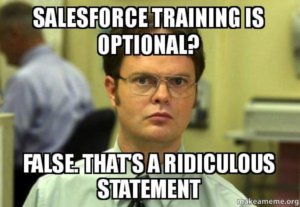 Salesforce training is optional? False.