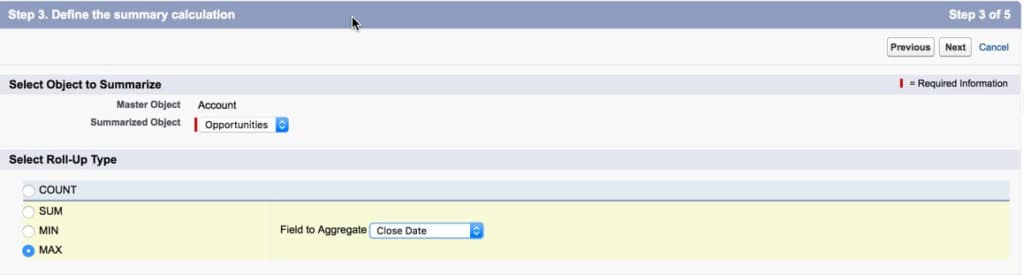 Customize Roll Up Summary Field