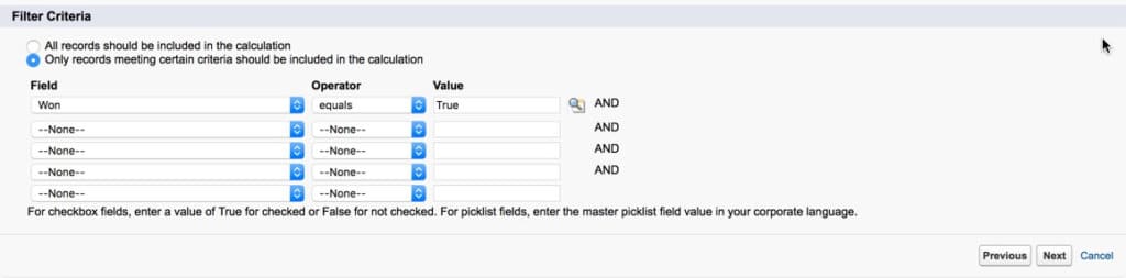 Field Criteria