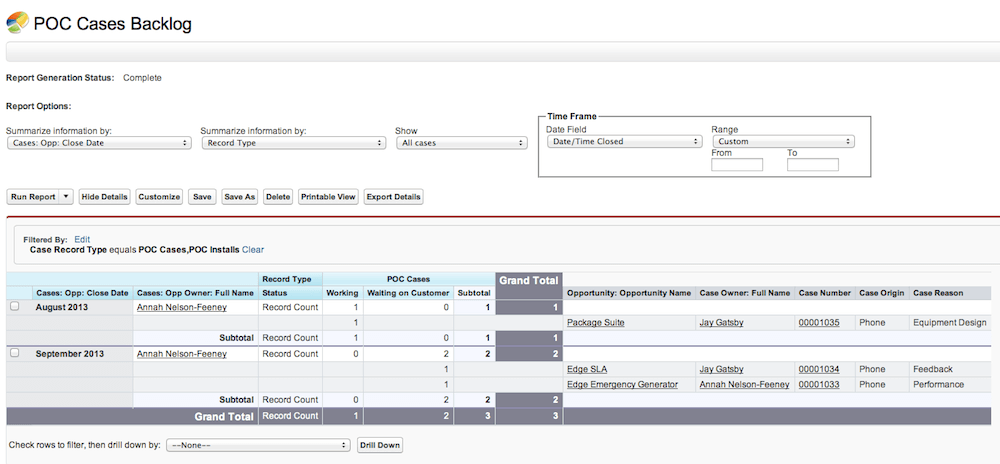 Reporting, Cases, and Sales and Service in Salesforce