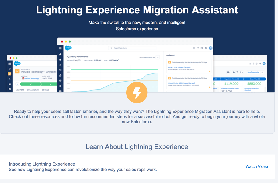 Salesforce Lightning Experience Migration Assistant