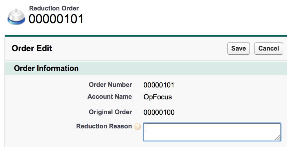 Reduction Order Page Layout