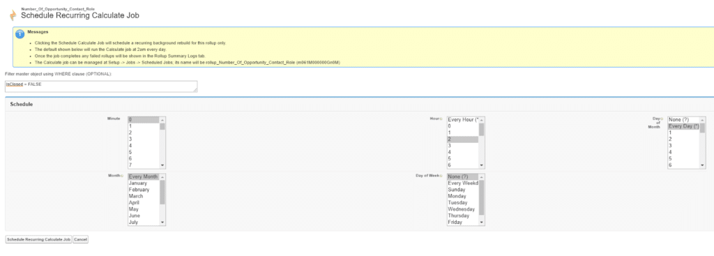 How to Accurately Track Salesforce Stage Changes - schedule the roll-up