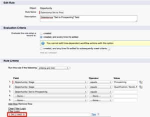 Criteria filter logic