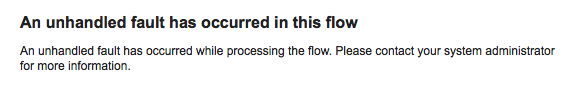 Unhandled Fault in Flow