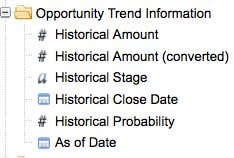 Opportunity Trend Report Fields