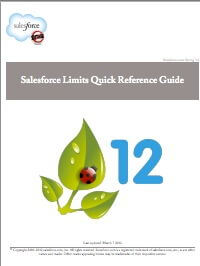 Salesforce Limits Quick Reference Guide