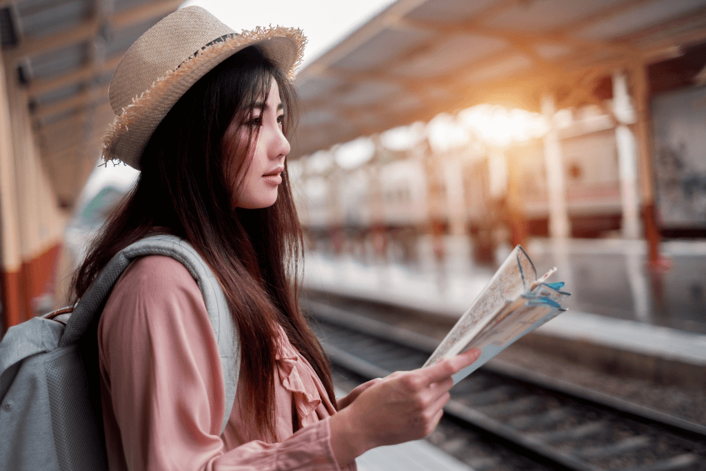 Woman holding a strategic roadmap for revenue growth