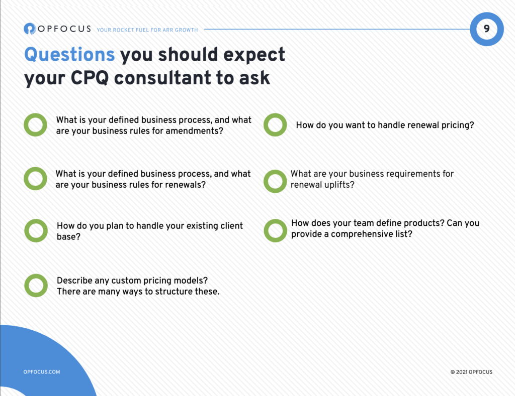 Questions you should expect your CPQ consultant to ask 