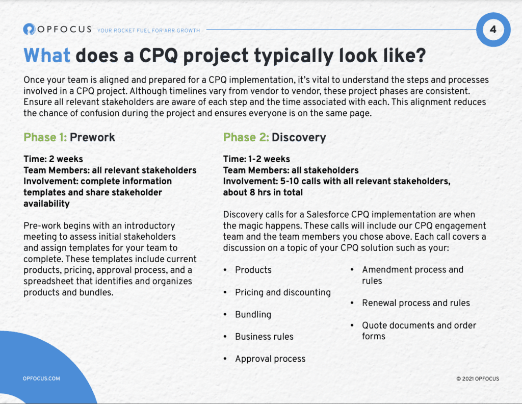 Phases of Project: What to expect with my Salesforce CPQ project